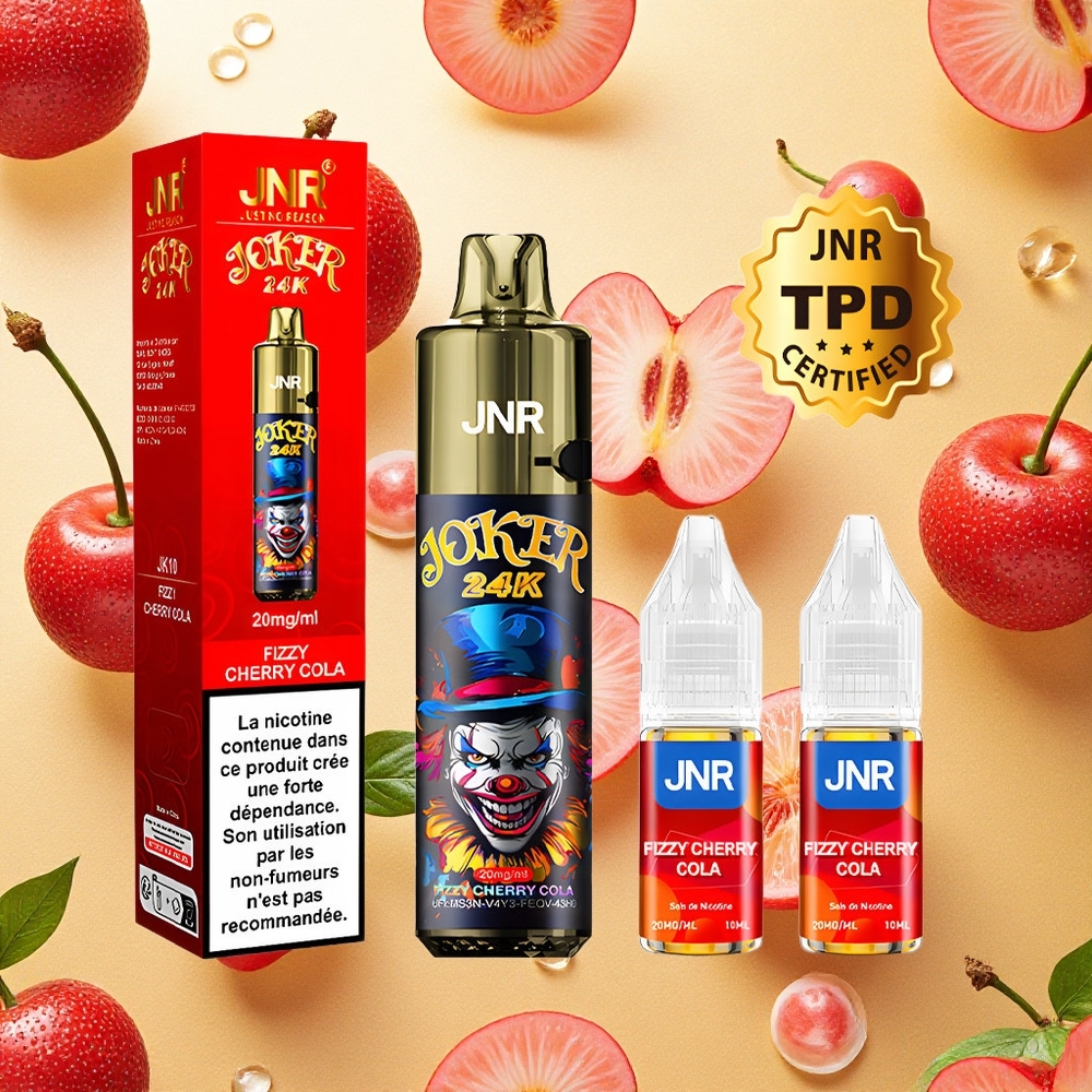 JNR Joker 24000 Puffs Fizzy Cherry Cola Cereja Refrigerante 2% Nicotina Brasil Atacado