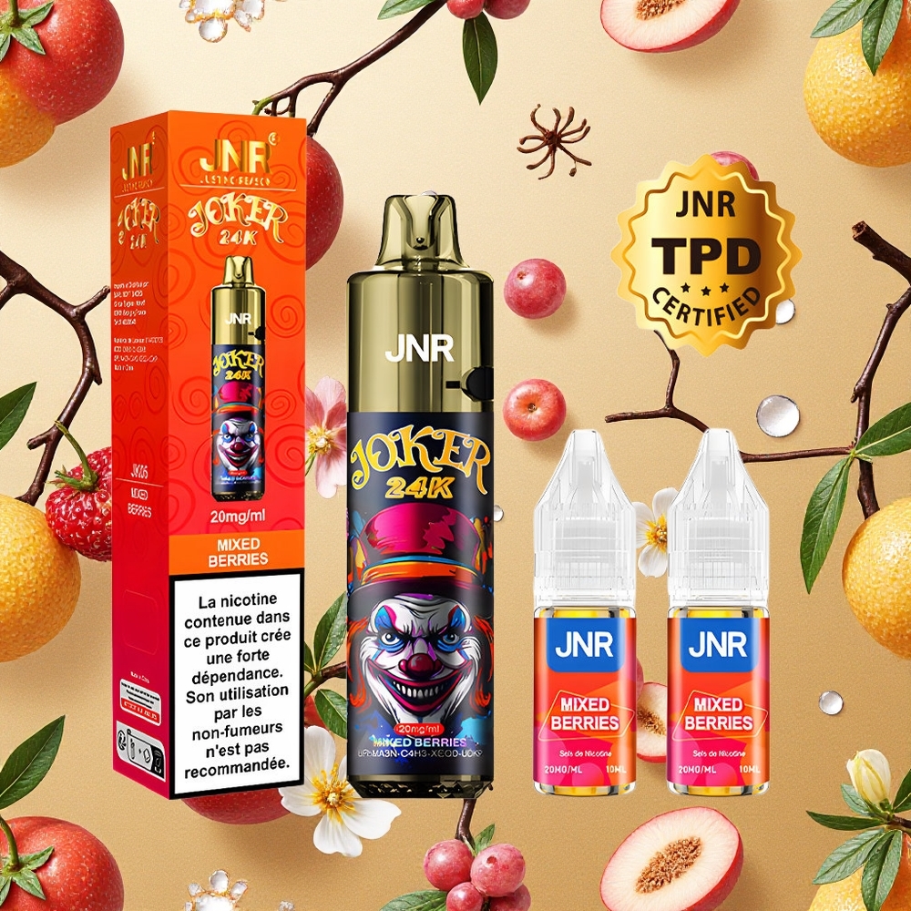 JNR Joker 24000 Puffs Mistura de Frutas Vermelhas 2% Conteúdo de Nicotina Brasil Atacado