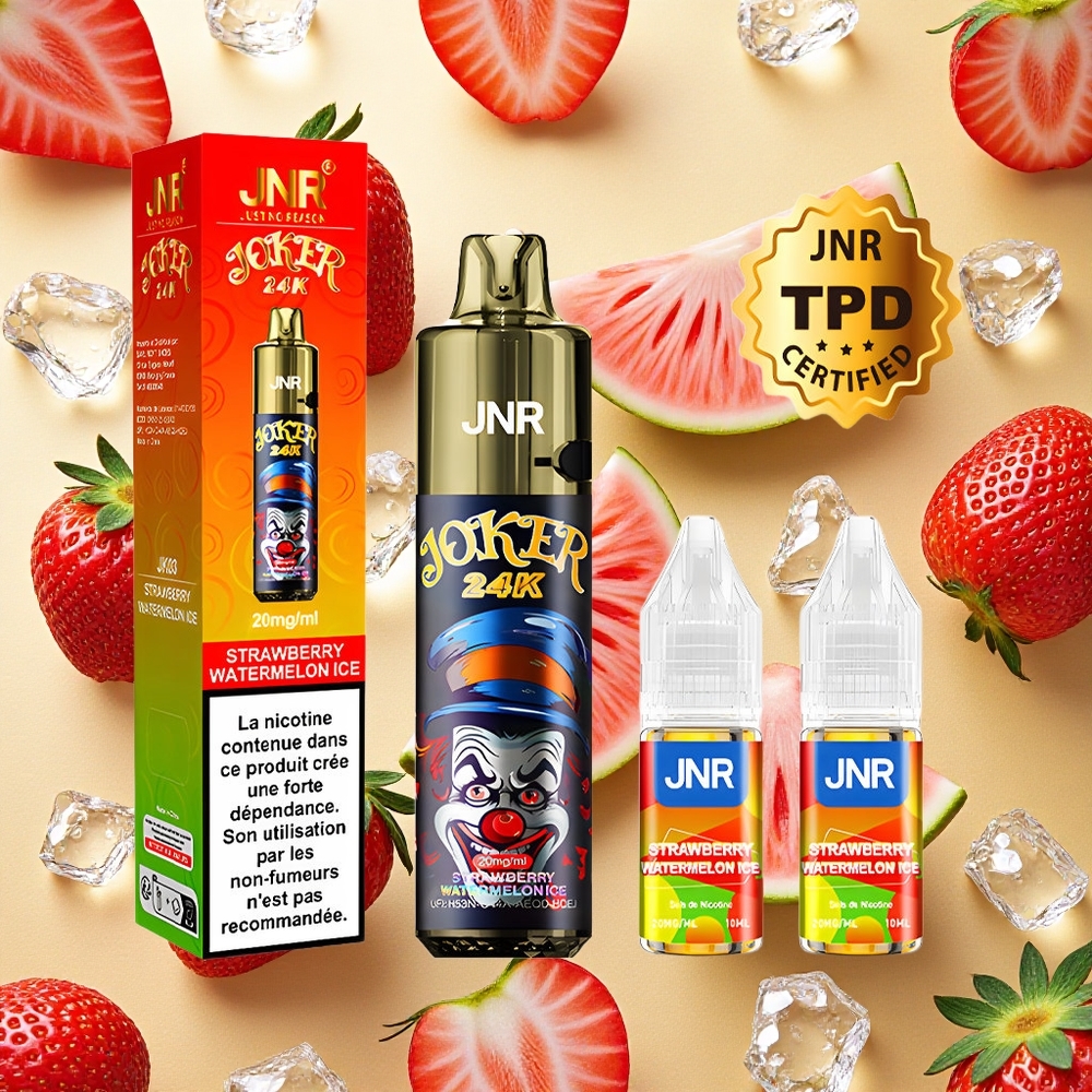 JNR Joker 24000 Puffs Morango Melancia Gelo 2% Nicotina Brasil Atacado