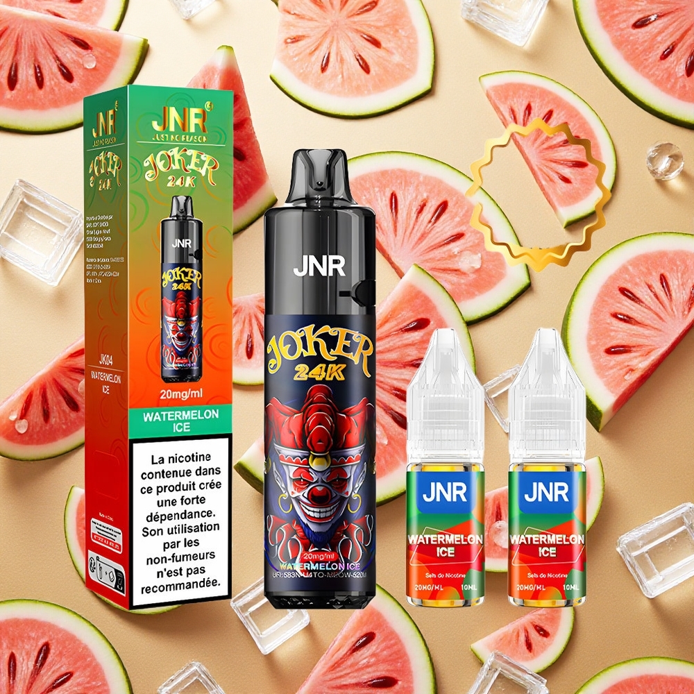 JNR Joker 24000 Puffs Vape Descartável Melancia Gelada 2% Nicotina Brasil Atacado