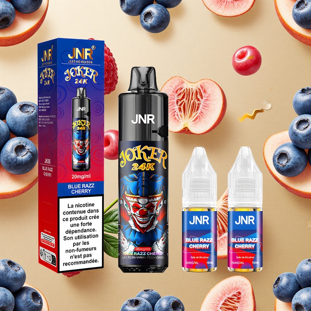 JNR Joker 24000 Puffs Vape Descartável Mirtilo Cereja 2% Conteúdo de Nicotina Brasil Atacado