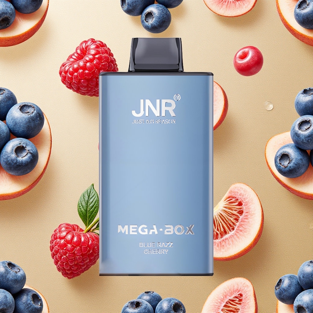 JNR Mega Box 25000 Puffs Blue Razz Cereja Tipo-C Carga Rápida Brasil Atacado