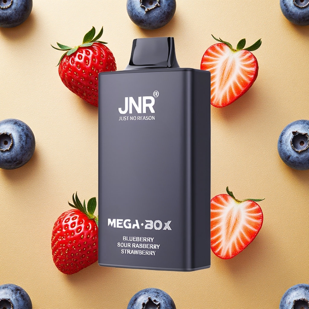 JNR Mega Box 25000 Puffs Mirtilo Azedo Framboesa Morango 30ml Capacidade de Líquido E-líquido Brasil Atacado