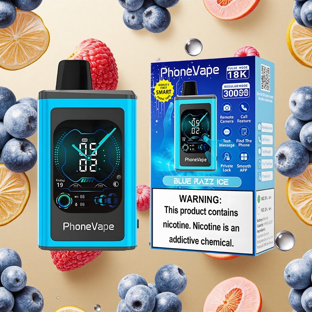 JNR PhoneVape 30000 Puffs Azul Framboesa Gelo Bateria Recarregável 850mAh Tipo-C Brasil Atacado