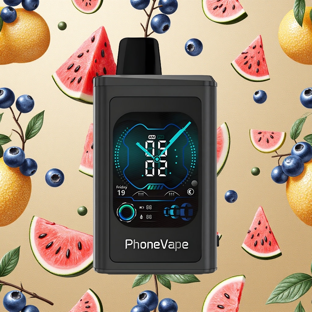 JNR PhoneVape 30000 Puffs Sabor Mirtilo e Melancia Bateria Recarregável 850mAh Tipo-C Brasil Atacado