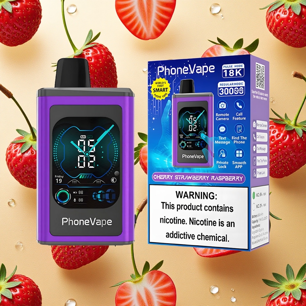 JNR PhoneVape 30000 Puffs Vape Descartável Cereja Morango Framboesa Bateria Recarregável 850mAh Brasil Atacado