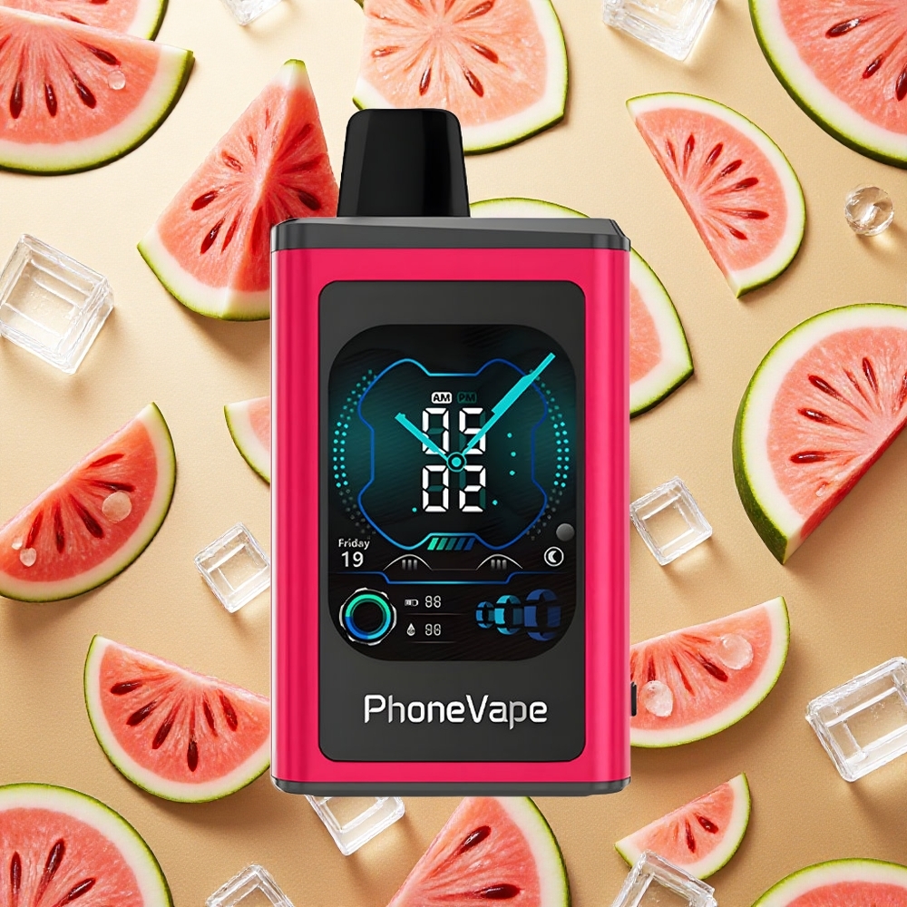 JNR PhoneVape 30000 Puffs Vape Descartável Melancia Gelo Bateria Recarregável 850mAh Tipo-C Brasil Atacado