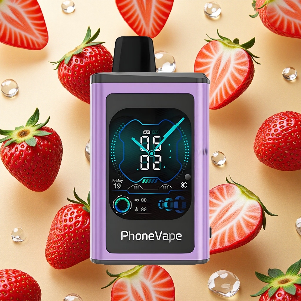 JNR PhoneVape 30000 Puffs Vape Descartável Morango Gelo Bateria Recarregável 850mAh Tipo-C Brasil Atacado
