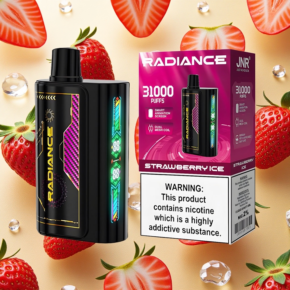 JNR Radiance 31000 Puffs Morango Gelo Tela Inteligente de Animação Brasil Atacado