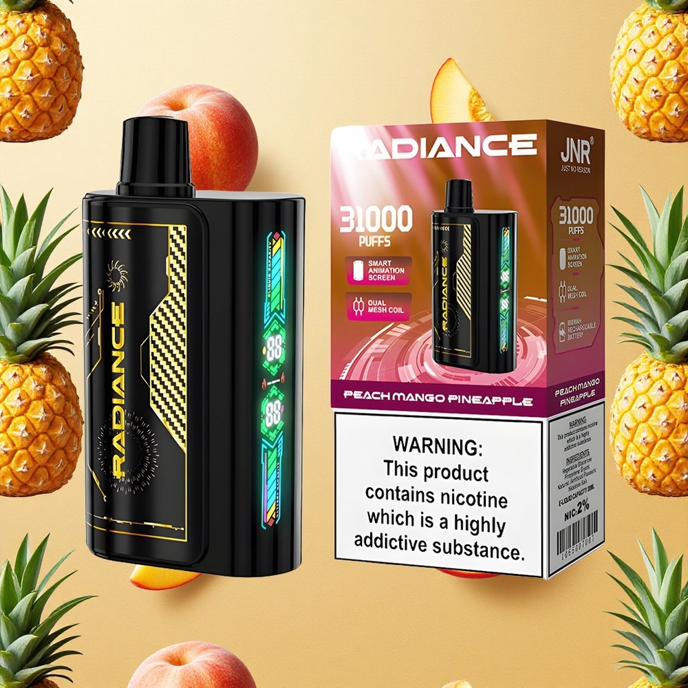 JNR Radiance 31000 Puffs Pêssego Manga Abacaxi 28ml E-líquido Brasil Atacado