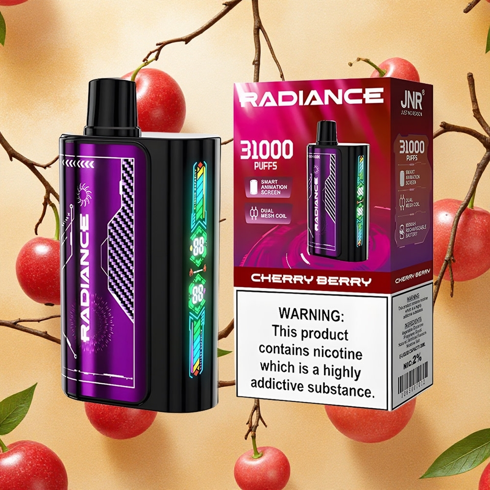 JNR Radiance 31000 Puffs Vape Descartável Cereja e Frutas Vermelhas 28ml Brasil Atacado