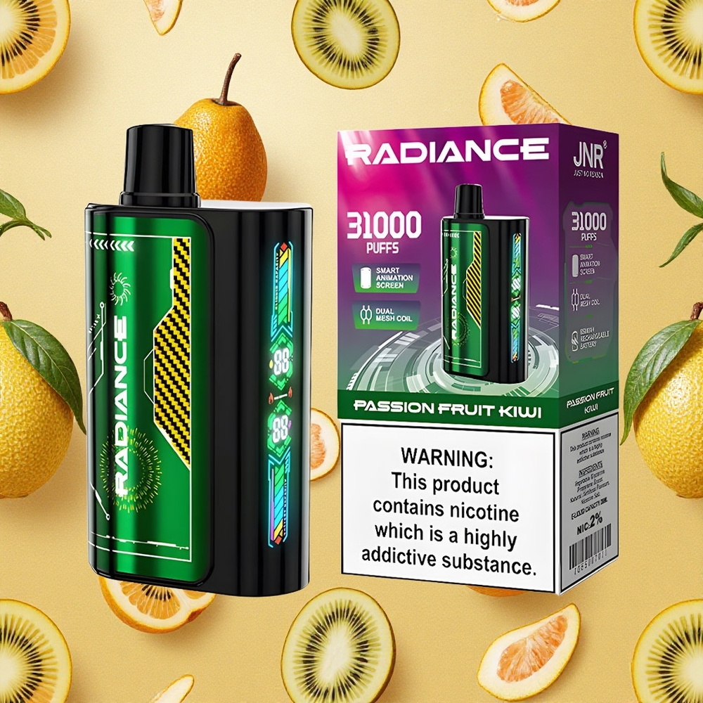 JNR Radiance 31000 Puffs Vape Maracujá Kiwi Tela Inteligente Brasil Atacado