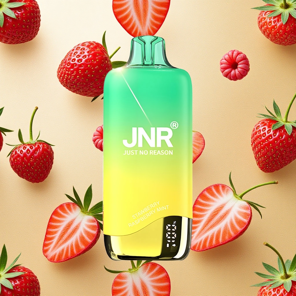 JNR Rainbow 10500 Puffs Morango Framboesa Hortelã 18ml Tanque de e-Líquido Brasil Atacado