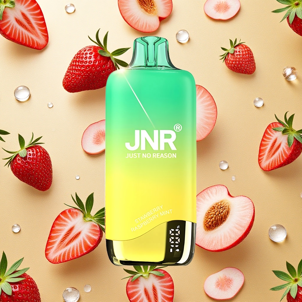 JNR Rainbow 10500 Puffs Vape Descartável Morango-Pêssego-Menta 18ml Tanque de e-Líquido Brasil Atacado