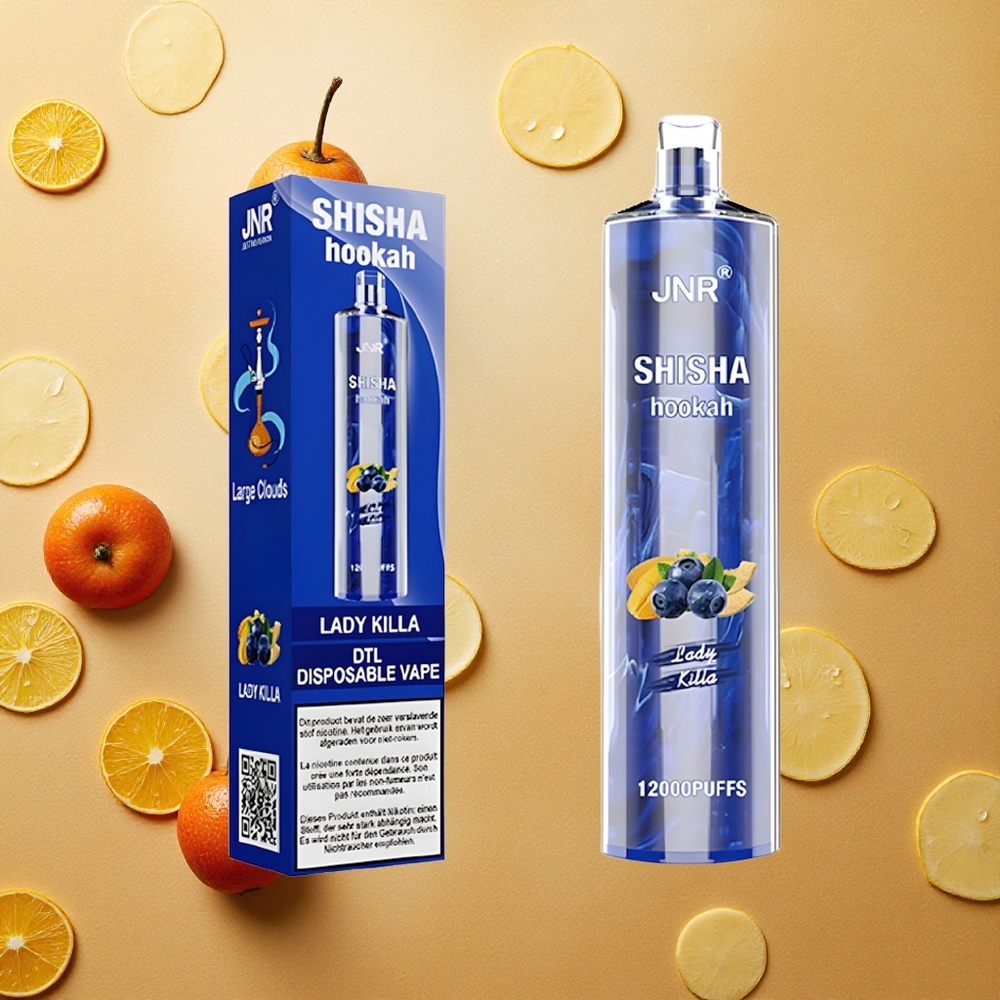 JNR Shisha Hookah 12000 Puffs Vape Lady Killa 24ml 0% Brasil Atacado