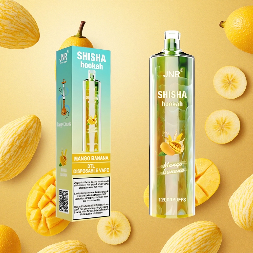 JNR Shisha Hookah 12000 Puffs Vape Manga Banana 24ml Brasil Atacado