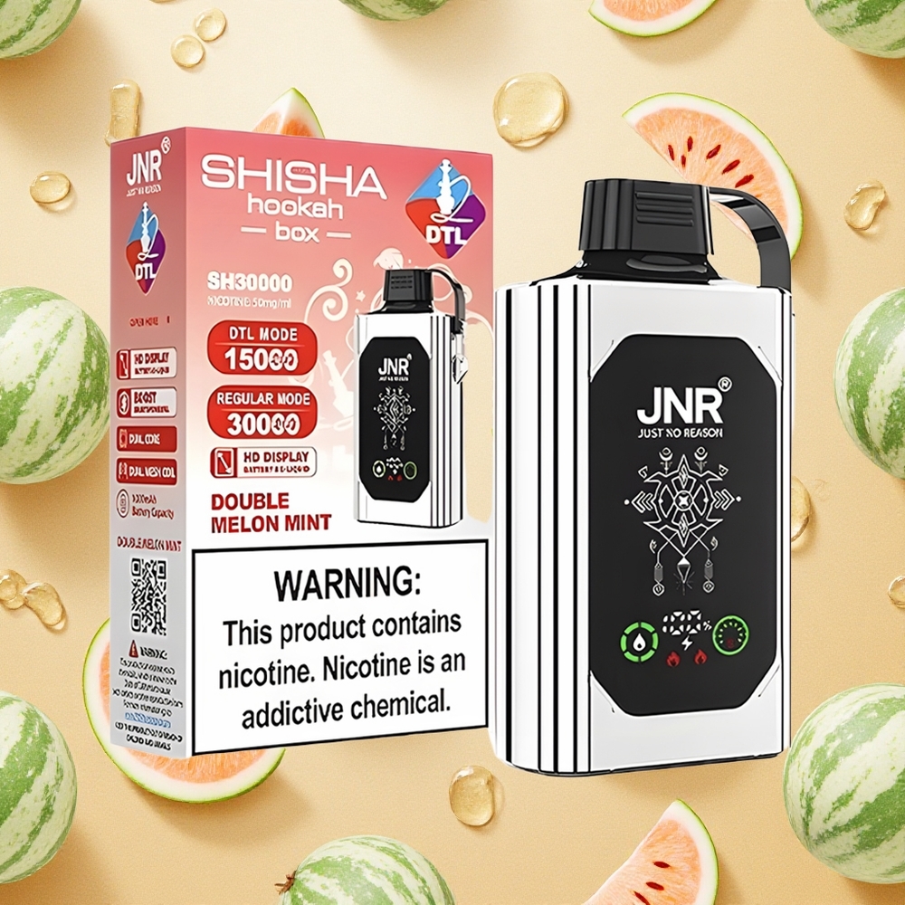 JNR Shisha Hookah Box 20500 Puffs Melancia Dupla Menta HD Display Brasil Atacado