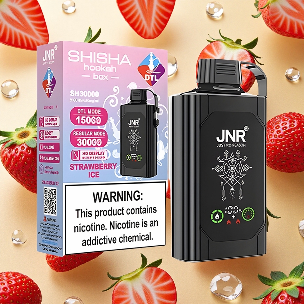 JNR Shisha Hookah Box 20500 Puffs Morango Gelo 25ml Brasil Atacado
