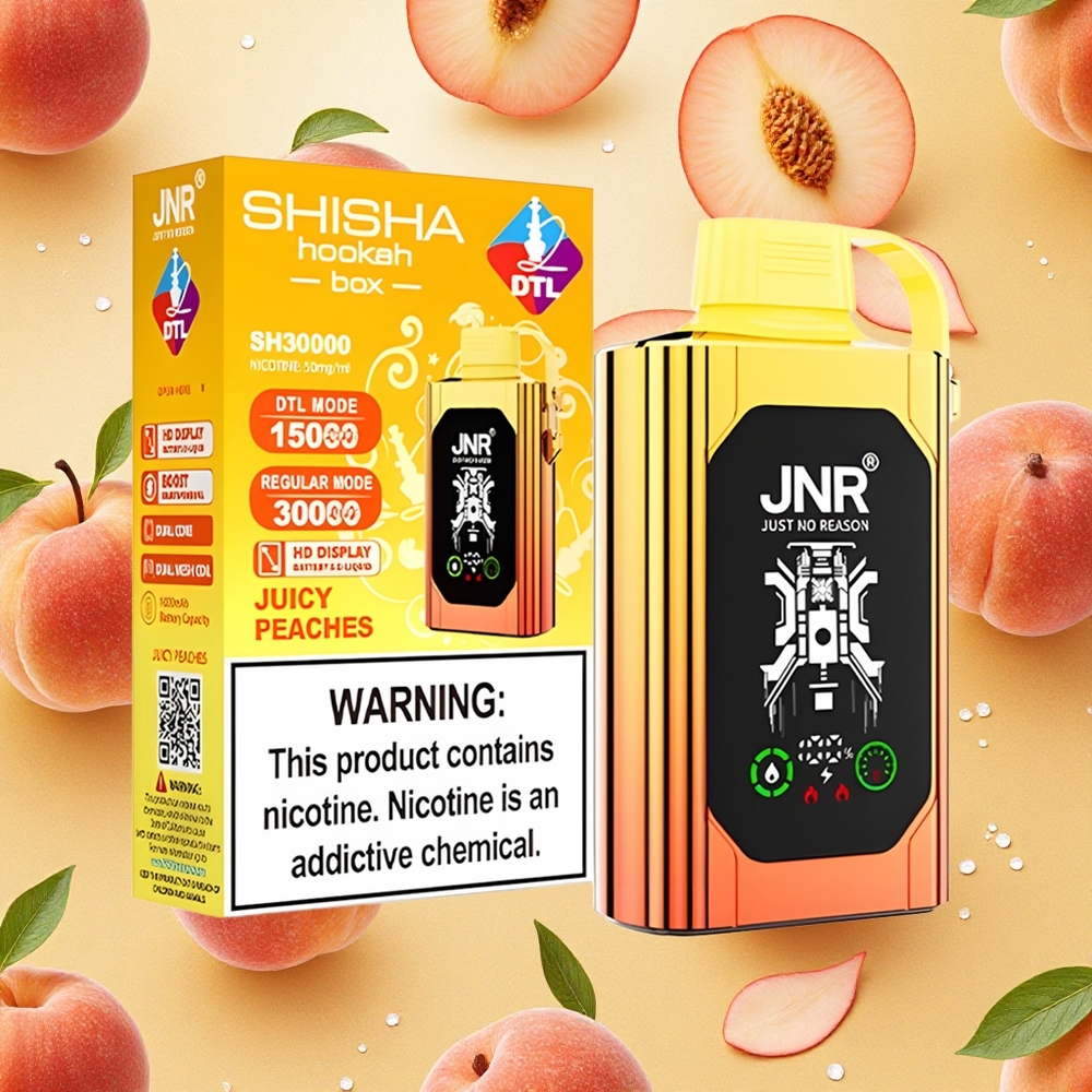 JNR Shisha Hookah Box 20500 Puffs Vape Pêssegos Suculentos 25ml Brasil Atacado
