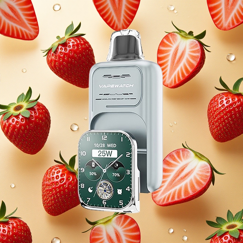 JNR VapeWatch 30000 Puffs Morango Gelo 19mL E-líquido Dual Mesh Coil Brasil Atacado