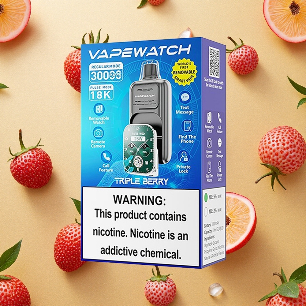 JNR VapeWatch 30000 Puffs Triple Bagas Dispositivo Descartável com Bateria de 1000mAh Brasil Atacado