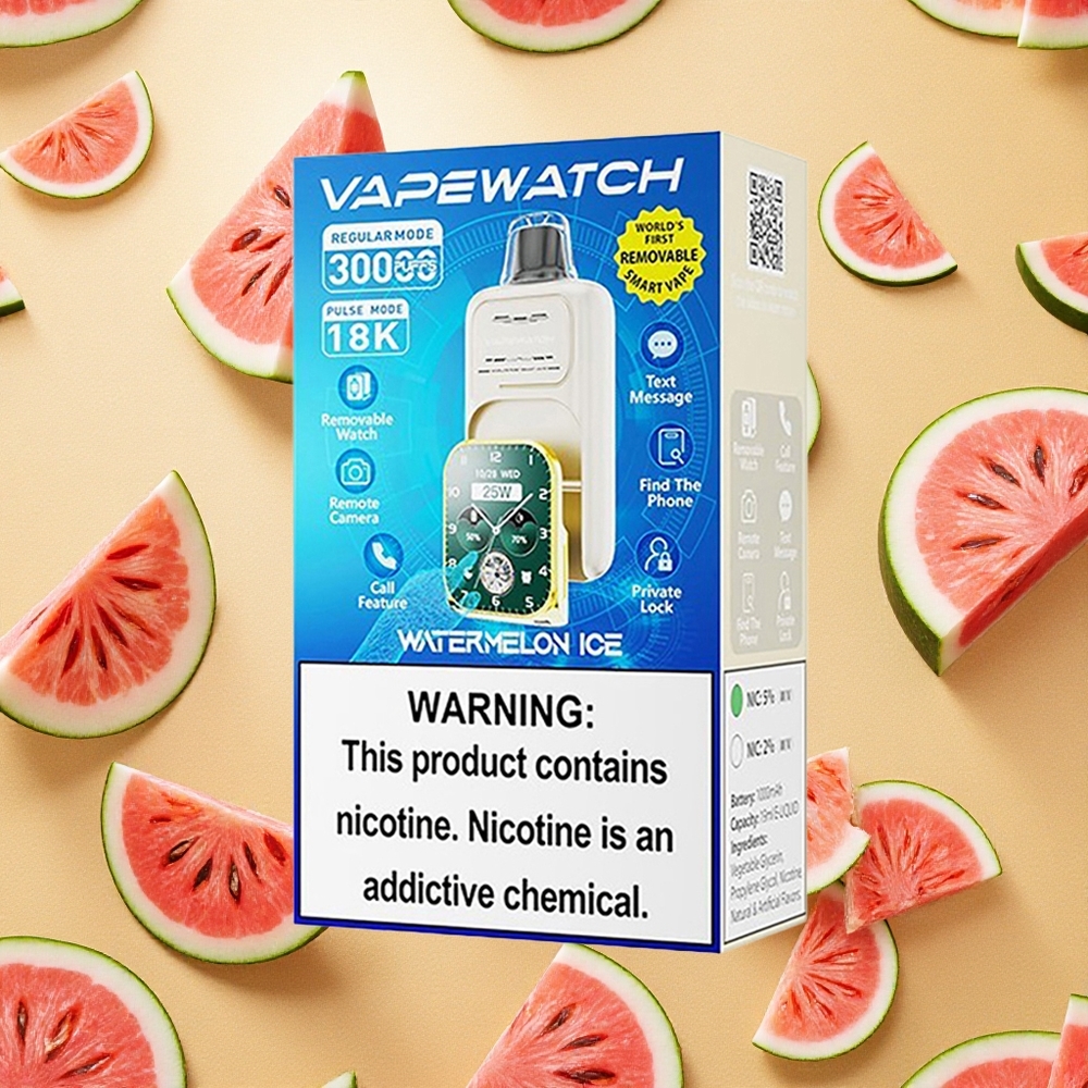 JNR VapeWatch 30000 Puffs Vape Melancia Gelo 1000mAh Brasil Atacado