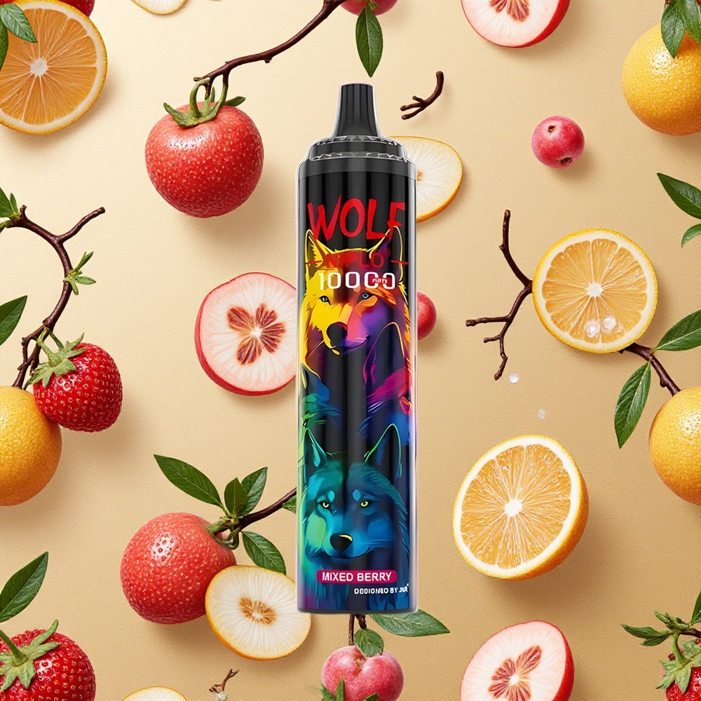 JNR Wolf Niplo 10000 Puffs Frutas Vermelhas Misturadas 20ml 0% 2% 5% Nicotina Brasil Atacado