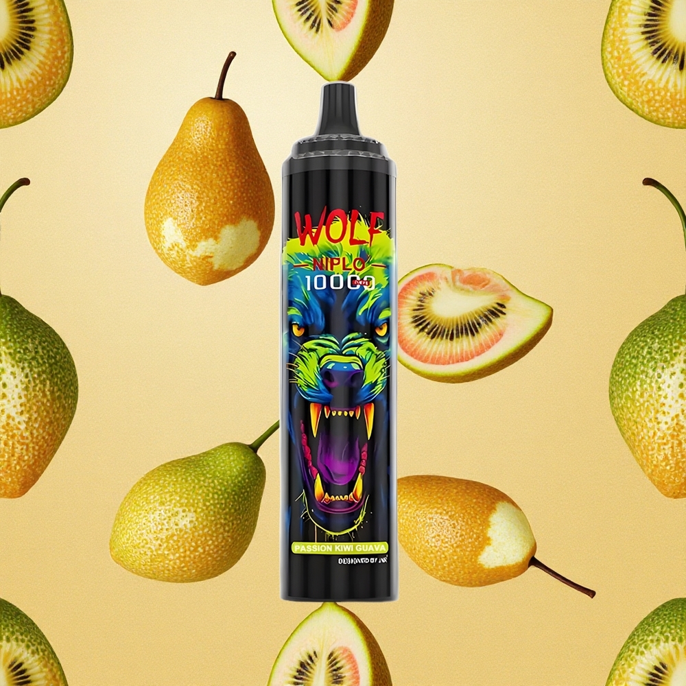 JNR Wolf Niplo 10000 Puffs Maracujá Kiwi 20ml 650mAh Carregamento Rápido Type-C Brasil Atacado