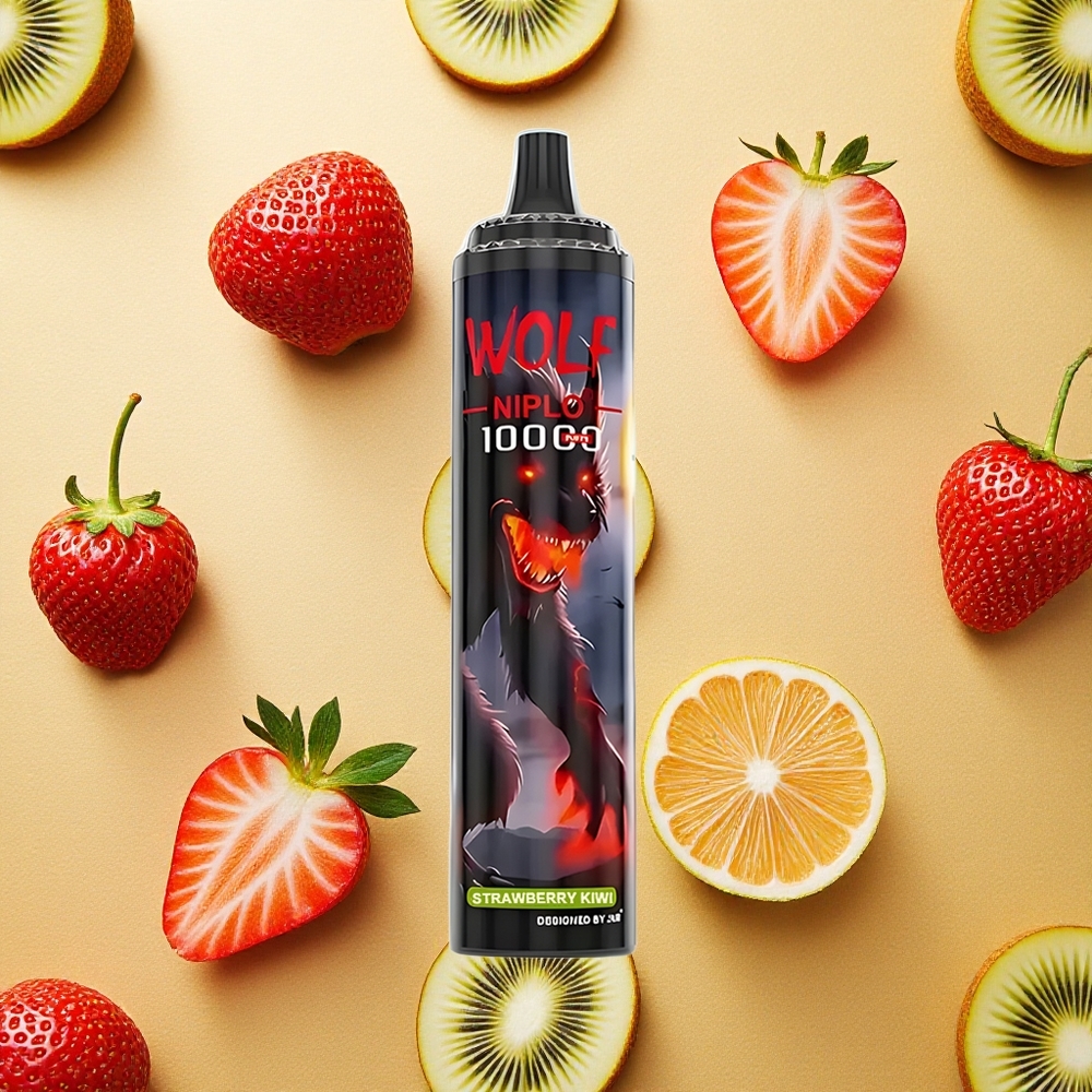 JNR Wolf Niplo 10000 Puffs Morango Kiwi 20ml Brasil Atacado