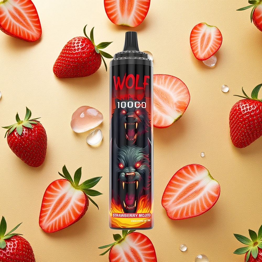 JNR Wolf Niplo 10000 Puffs Morango Mojito 20ml 0% 2% 5% Nicotina Brasil Atacado