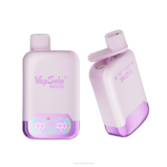 VapSolo TWINS vaporizador descartável | Comprar Vapsolo X2DR28 gelo de uva e kiwi de morango