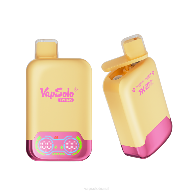 VapSolo TWINS vaporizador descartável | Vapsolo Brasil X2DR35 gelo de melancia e manga de morango