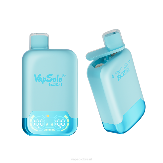 VapSolo TWINS vaporizador descartável | Vapsolo Review X2DR27 gelo de mirtilo e cereja com gás