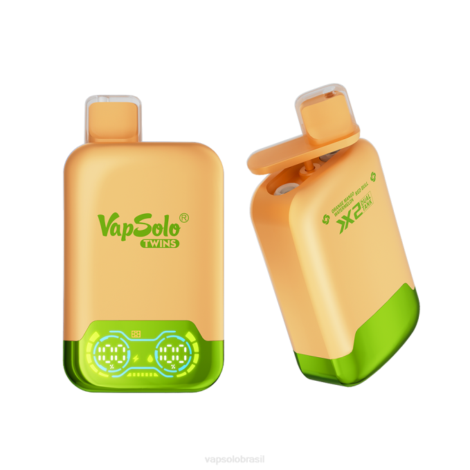 VapSolo TWINS vaporizador descartável | Vapsolo Review X2DR30 melancia, manga, laranja e red bull