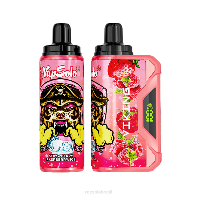 VapSolo VIKING vaporizador descartável | Vapsolo Review X2DR45 gelo de morango e framboesa